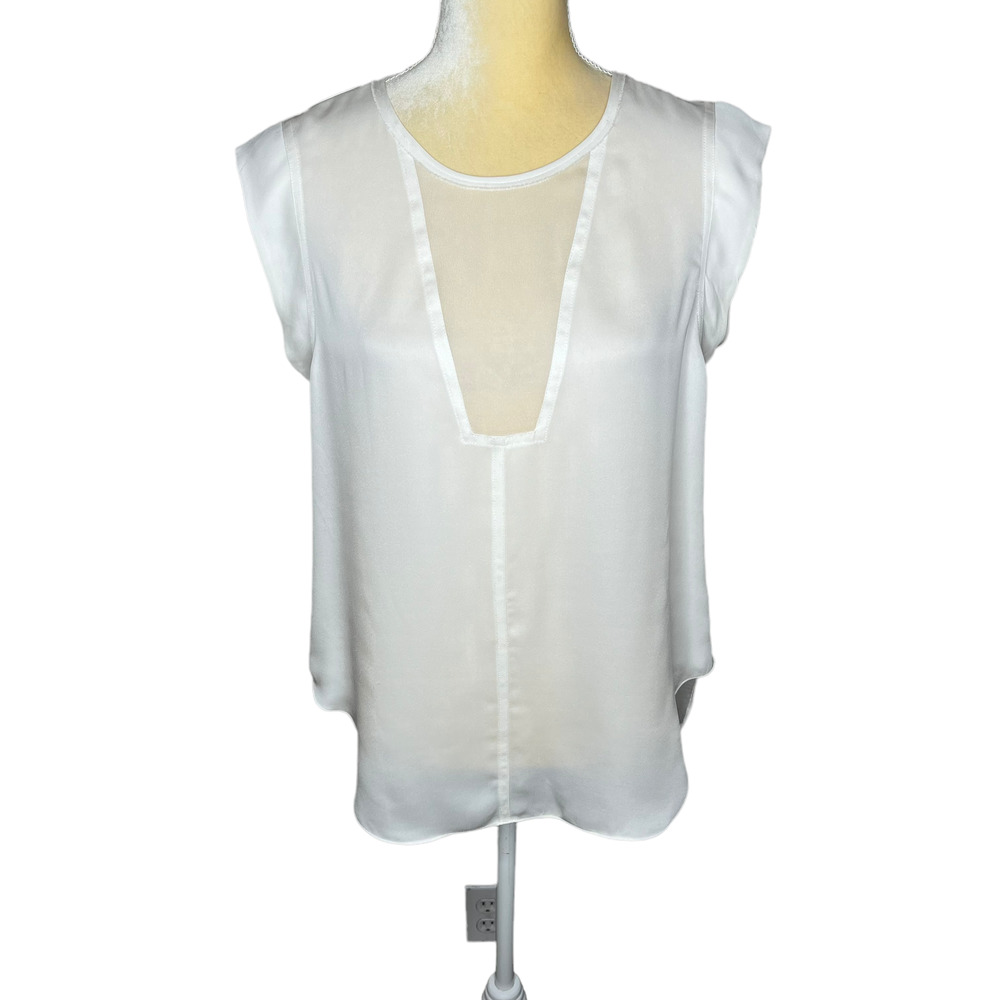 Rebecca Taylor White Sheer Blouse